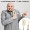 Linkidea 2 Pcs Bald Mans Comb and Brush, Unique Bald Head Styling Tool, Hilarious Joke Brush Funny Gag Gift for Grandpa, Boyfriend view 3