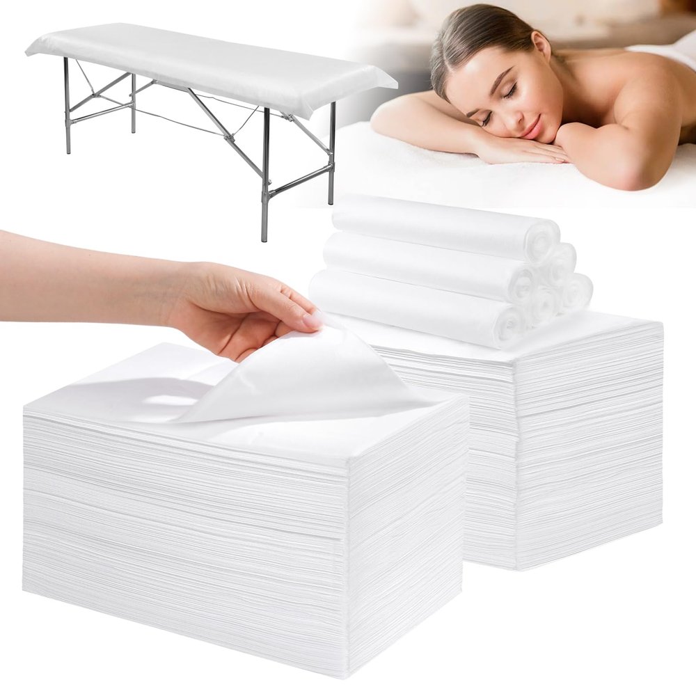 200 Pcs Disposable Massage Table Sheets 31" x 71 Disposable Bed Sheets Non Woven Fabric SPA Bed Cover Breathable for Massage Beauty Tattoos