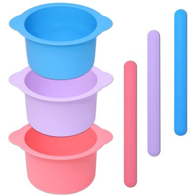 3PCS Silicone Wax Warmer Liner, Reusable Silicone Wax Pot Liner with 3 Pcs Silicone Wax Sticks, Melt Warmer Wax Pot Replacement, Wax Melt Liners