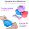 3PCS Silicone Wax Warmer Liner, Reusable Silicone Wax Pot Liner with 3 Pcs Silicone Wax Sticks, Melt Warmer Wax Pot Replacement, Wax Melt Liners view 4