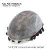 Healthlif Curly Hair Toupee For Men Remy Human Hair System Mens Toupee PU Ingection Mens Hairpiece 25MM #1 Jet Black view 3
