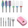 13PCS Nail Drill Bits Set & 30 Holes Nail Bits Holder Case with Cleaning Brush for Home Salon view 1