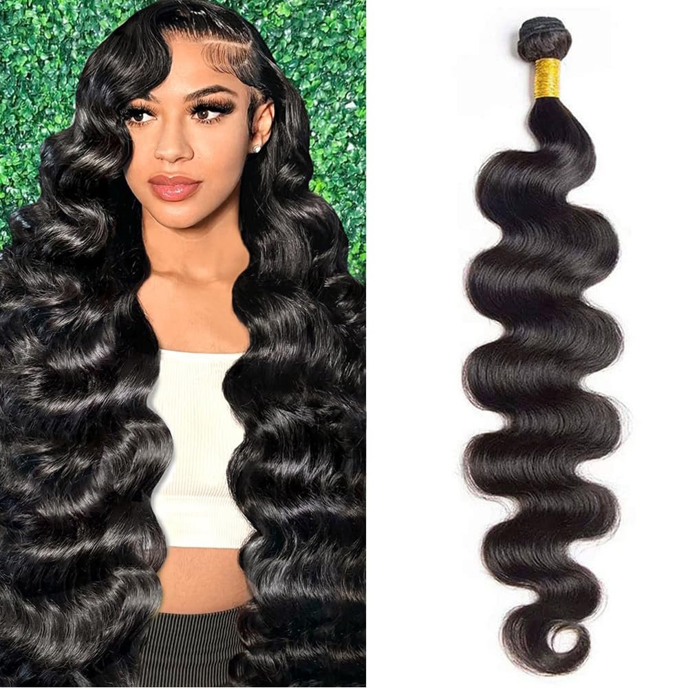 12A Body Wave Bundle Human Hair Extensions 22Inch Brazilian Human Hair Bundle Natural Black Hair Extensions