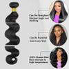 12A Body Wave Bundle Human Hair Extensions 22Inch Brazilian Human Hair Bundle Natural Black Hair Extensions view 2