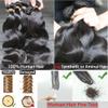 12A Body Wave Bundle Human Hair Extensions 22Inch Brazilian Human Hair Bundle Natural Black Hair Extensions view 4