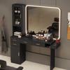 advwin Salon Station for Hair Styling, Barber Furniture w/Hair Dryer Holder, Cabinet & Drawers, Wall Mount Hair Salon Equipment Without Mirror, Black view 1