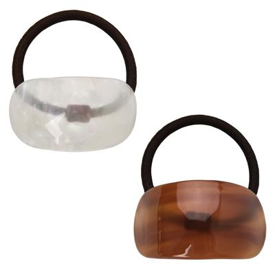 2 PCS Tortoise Shell Ponytail Hair Cuff Geometric Hair Ties Wrap for Women Girls Geometric Hair Elastics Acetate Ponytail Ring Set for Long Thick Hair Ropes for Women