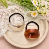 2 PCS Tortoise Shell Ponytail Hair Cuff Geometric Hair Ties Wrap for Women Girls Geometric Hair Elastics Acetate Ponytail Ring Set for Long Thick Hair Ropes for Women view 3