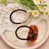2 PCS Tortoise Shell Ponytail Hair Cuff Geometric Hair Ties Wrap for Women Girls Geometric Hair Elastics Acetate Ponytail Ring Set for Long Thick Hair Ropes for Women view 4
