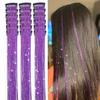 18pcs Hair Tinsel Clip in Hair Tinsel Kit Glitter Tinsel Hair Extensions 20Inch Sparkling Fairy Hair Tinsel Shiny Hair Accessories for Women Girls Kids (Purple) view 1