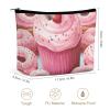 HEBVNJF Travel Makeup Bag Portable Cosmetic Bag Pink Donut And Cupcake Makeup Storage Bag for Women/girl view 2