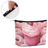 HEBVNJF Travel Makeup Bag Portable Cosmetic Bag Pink Donut And Cupcake Makeup Storage Bag for Women/girl view 4
