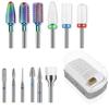 13PCS Nail Drill Bits Set & 30 Holes Nail Bits Holder Case with Cleaning Brush for Home Salon view 1