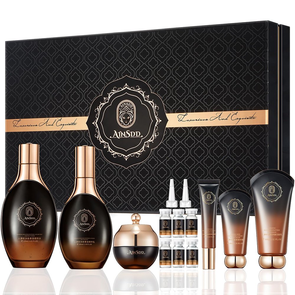 Anti-Aging Skin Care Set,12PCS Face Care Kit with Cleanser, Toner,Serum,Freeze-Dried Powder, Eye Cream,Face Cream & BB Cream | Deep Hydration,Firming & Brightening Skincare Gift Set for Women
