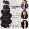 12A Body Wave Bundles Human Hair 10 12 14Inch Brazilian Human Hair 3 Bundles Human Hair Extensions for women Natural Black view 2