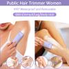 Electric Bikini Trimmer for Women, Electric Razors for Women Glow Aura Womens Shaver, Quiet Dual Head Waterproof Cordless Rechargeable Painless Trimmer for Underarms, Legs, Body (Purple) view 3