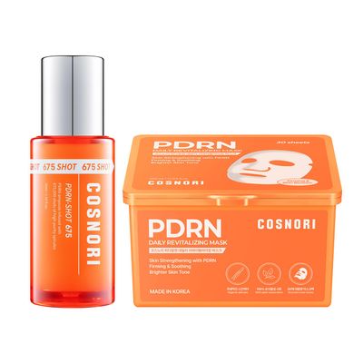COSNORI PDRN-Shot 675 & PDRN Revitalizing Daily Mask Bundle - Skin Boosting Care for sensitive skin, Quick & Easy, Soothing, Hydration