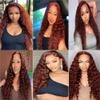 Auburn Kinky Curly Bundles Human Hair Reddish Brown Bundles Cooper Red Curly Wave Bundle 24 26 28 Inch 300g Double Weft Unprocessed Brazilian Virgin Remy Weave Color #33 Hair Extension view 2