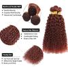 Auburn Kinky Curly Bundles Human Hair Reddish Brown Bundles Cooper Red Curly Wave Bundle 24 26 28 Inch 300g Double Weft Unprocessed Brazilian Virgin Remy Weave Color #33 Hair Extension view 4
