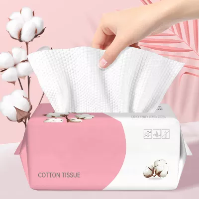 100 Count Disposable Face Towel, Ultra Soft & Thick Washcloths, Biodegradable Facial Towels for Sensitive Skin, Makeup Remover Dry Wipes, Lint-Free Towelettes for Cleansing