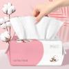 100 Count Disposable Face Towel, Ultra Soft & Thick Washcloths, Biodegradable Facial Towels for Sensitive Skin, Makeup Remover Dry Wipes, Lint-Free Towelettes for Cleansing view 1