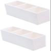 2 Pack of 3 Compartment Makeup Organizer Acrylic Multi-Purpose Makeup Brush and Cosmetic Holder Storage Display Case (White) view 1