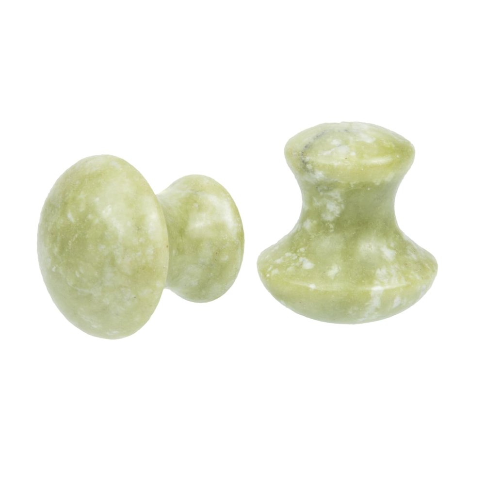 ADOCARN 2pcs Natural Jade Roller Skincare Tool Face Scraper Gua Massager for Wrinkles Relief