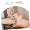 ADOCARN 2pcs Natural Jade Roller Skincare Tool Face Scraper Gua Massager for Wrinkles Relief view 3