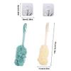 2-Piece Set of Back Brush Scrub Shower Scarves, Long Handled Shower Brushes, Shower Body Brushes with Shower Net Sponge Soft Mesh, Used for Exfoliating and Removing Dead Skin (Green and Beige) view 2