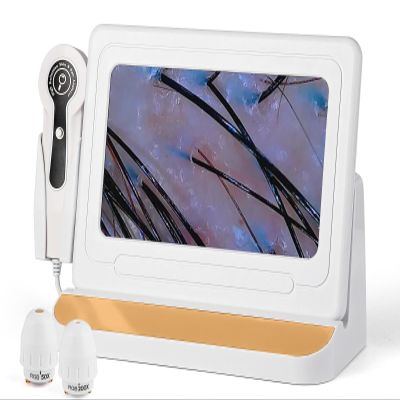 11 Inch HD Screen Scalp Analysis Machine with 50x/200x Lenses, Hair Scalp Analyzer & Microscope for Skin and Hair Follicle, No App Required, for Home & Salon Use