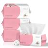 100 Count Disposable Face Towel, Ultra Soft & Thick Washcloths, Biodegradable Facial Towels for Sensitive Skin, Makeup Remover Dry Wipes, Lint-Free Towelettes for Cleansing (4 Pack) view 1