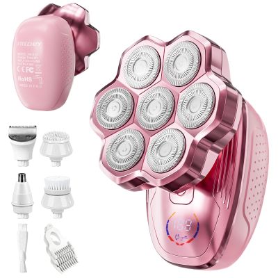 Electric Razors for Women Legs, 5-in-1 Electric Shaver for Women & Body Shaver, Waterproof Wet/Dry 7-Blade Womens Electric Shaver with Womens Facial Hair Shaver for Lady Face Underarms Public