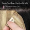 GOO GOO Genius Clip in Hair Extensions, 16inch 120g 7pcs, Seamless PU Clip in Hair Extensions, Virgin Real Human Hair, #P16/22A Light Blonde Highlighted Golden Blonde view 4