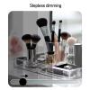 HXYhydrypd Tabletop Vanity Mirror with Touch Control, LED Lighted Makeup Mirror with Crystal Design Frame(Black,50cm) view 3