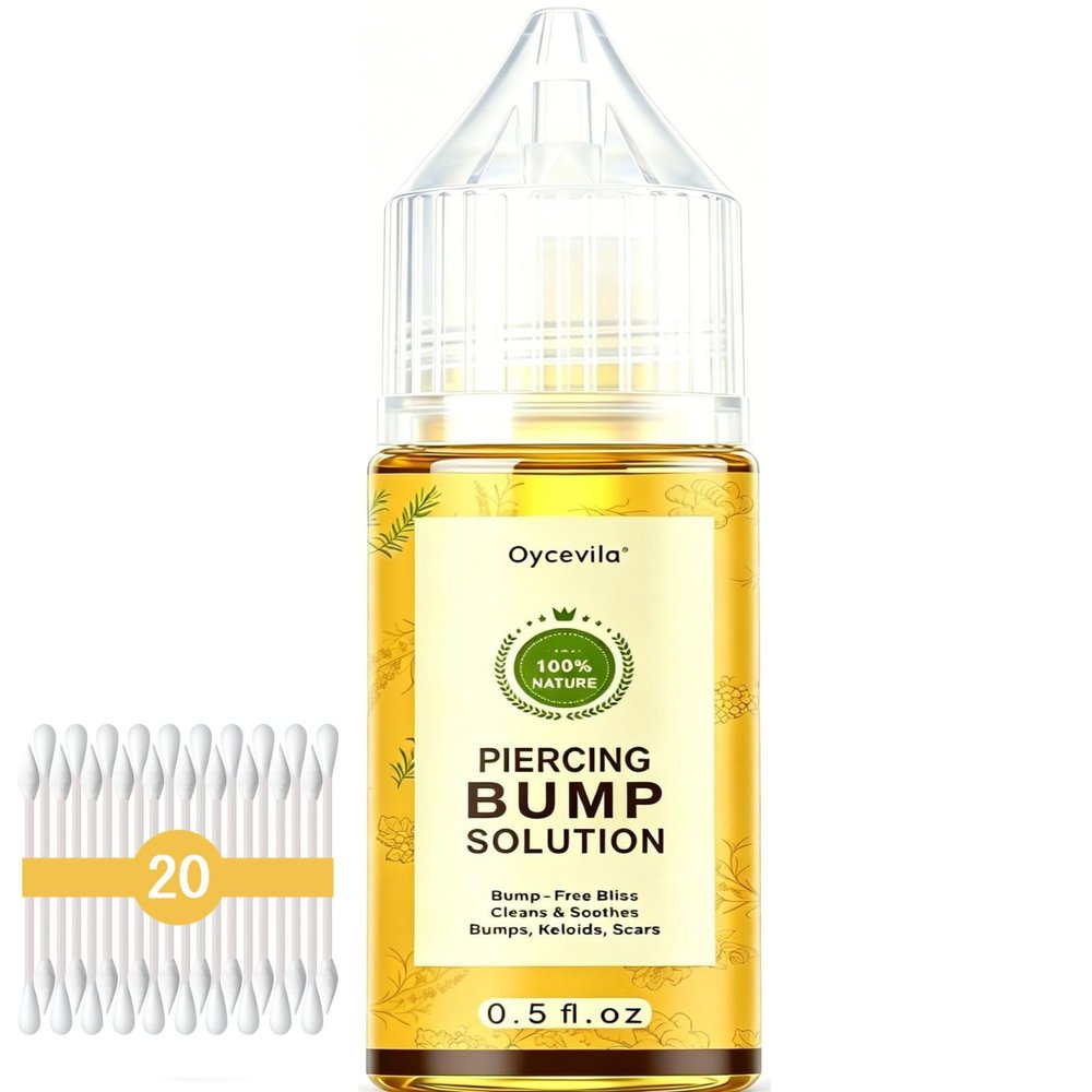 Oycevila Piercing Bump Solution, Soothing Piercing Aftercare Oil, 0.5 oz