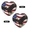 FJWSLCH American Flag Fly Eagle Makeup Mirror Double-Sided 1X/2X Magnifying Mini Travel Cosmetic Mirror for Pocket Purse Clutch, Handheld Beauty Mirrors for Men Women view 2