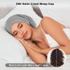 ZHENSILK 4Pcs Silk Satin Lined Sleep Cap Bonnets for Women Men view 2