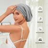 ZHENSILK 4Pcs Silk Satin Lined Sleep Cap Bonnets for Women Men view 3