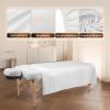 FAHKNS 4 Sets Premium Microfiber Massage Table Sheets Set, 3 Piece Set Ultra-Light Massage Table Cover, Soft Massage Sheets Sets Include Flat Sheet, Fitted Sheet, and Massage Face Rest Cover, White view 2