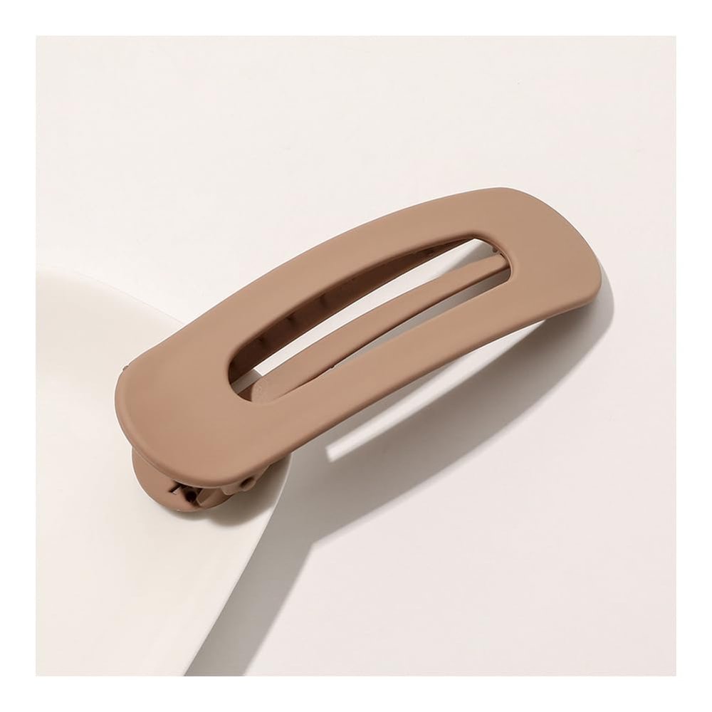 12Pcs Hair Claw Clips 4.3Inch Medium Sizes, Square,Non - Slip Matte Finish Strong Hold Clips for Thick, Curly, Thin Hair, Women Black Hair Accessories(Brown)