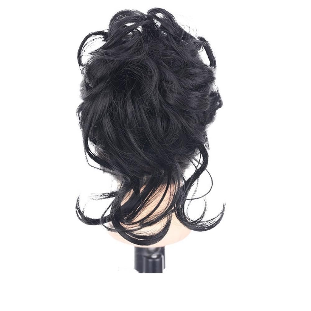 Bun, Long Clip-In Hair Bun Extension - Voluminous Messy Updo for Look Women for Women(Black)