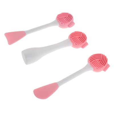 FOYTOKI 3pcs Silicone Face Scrubber and Mask Applicator for Gentle Exfoliation and Deep Pore Cleansing Soft Silicone Facial Brush for Skincare and Makeup Removal