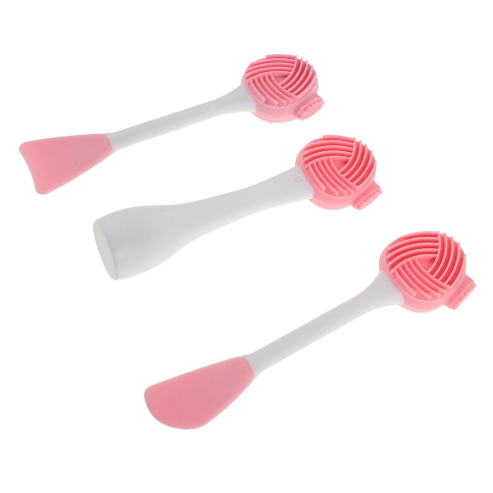 FOYTOKI 3pcs Silicone Face Scrubber and Mask Applicator for Gentle Exfoliation and Deep Pore Cleansing Soft Silicone Facial Brush for Skincare and Makeup Removal