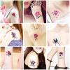 100pcs Rose Flower Butterfly Tattoo, Adult Art Design, Party Tattoo, Realistic, Waterproof, Non-Reflective No Adhesive view 3