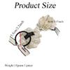 2Pcs Beige Rose Lace Elastic Hair Ties with Pearl Large Ponytail Holders Faux Pearls Floral Hair Ropes Headwear Scrunchies French Rubber Band Hair Accessories view 2