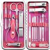 BesPick 19 Pieces Fingernail and Toenail Professional Manicure Pedicure Nail Clippers Set Stainless Steel Nail Cutter Scissors Grooming Kit with Luxurious Travel Case (Red) view 1