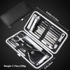 BesPick 19 Pieces Fingernail and Toenail Professional Manicure Pedicure Nail Clippers Set Stainless Steel Nail Cutter Scissors Grooming Kit with Luxurious Travel Case (Black) view 2