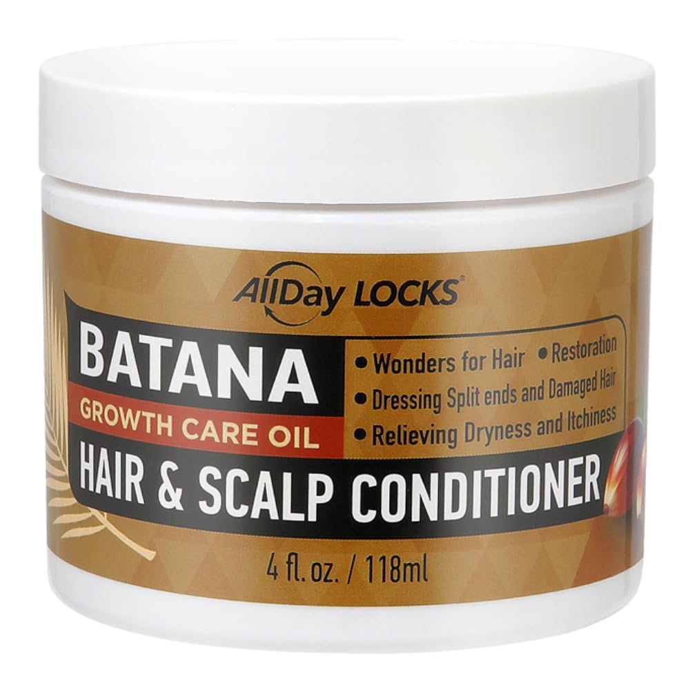 AllDay Locks Batana Hair & Scalp Conditioner | 100% Honduras Batana Oil | Healthy, Thicker, Stronger, Shinier Hair | Nourishes Damaged, Dry, Brittle Hair | Prevents Split Ends & Breakage | 4 Oz