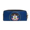 SamLng Utah Flag Print Leather Small Makeup Bag  Travel Toiletry Bag, Women Purse, Reusable Cosmetic Accessories Organizer view 2