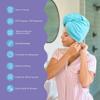Turbie Twist Microfiber Hair Towel Wrap - for Women, Men & Kids - Travel & Bathroom Essential - Quick Dry Hair Turban for Curly, Long & Thick Hair - 2 Pack (Dark Aqua, Light Aqua, Lilac/Lemon) view 2